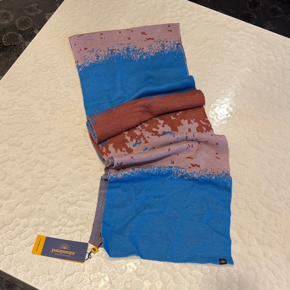 SOLD Patapampa Blue and Brown Scarf